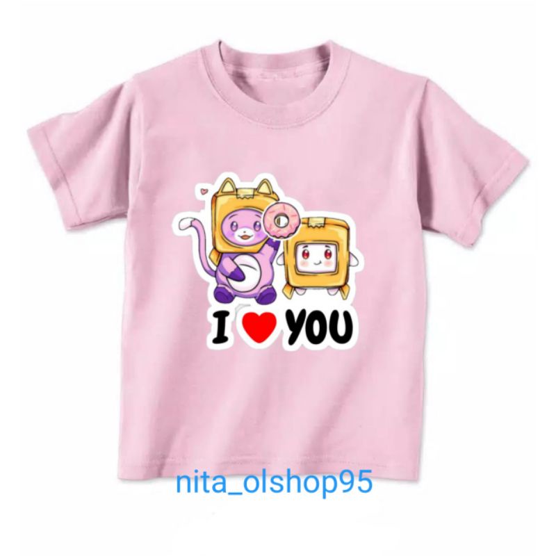 kaos lankybox baju kaos anak lanky box karakter terlaris i love you