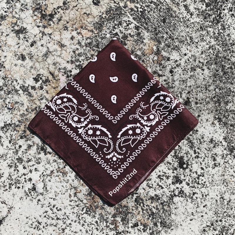 Bandana slayer warna COKLAT motif paisley