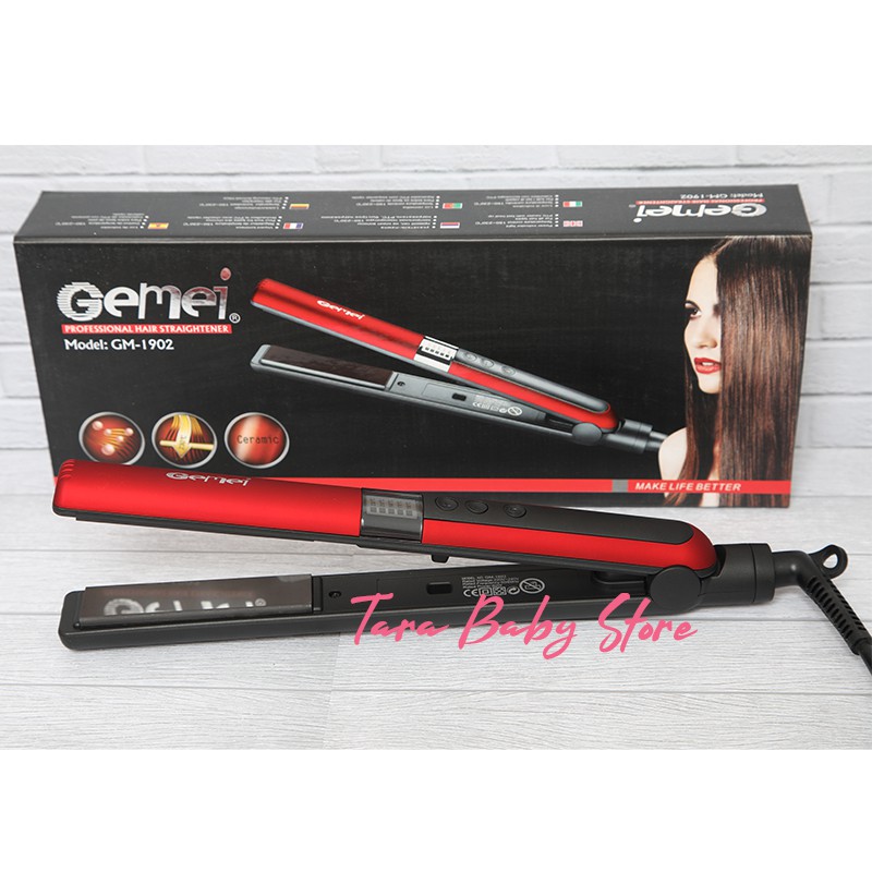 Tarababystore | CATOKAN GEMEI GM 1902 / CATOK RAMBUT CERAMIC ASLI ORIGINAL CURL STRAIGHT BLOW