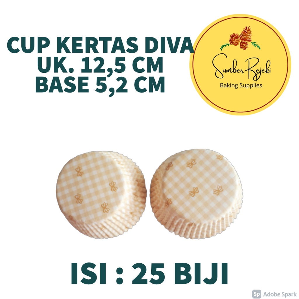 Cake Case / Paper Cup Case Roti / Cup Roti Sedang Ukuran Diameter 12,5 cm Base 5,2 cm Isi KURANG LEB