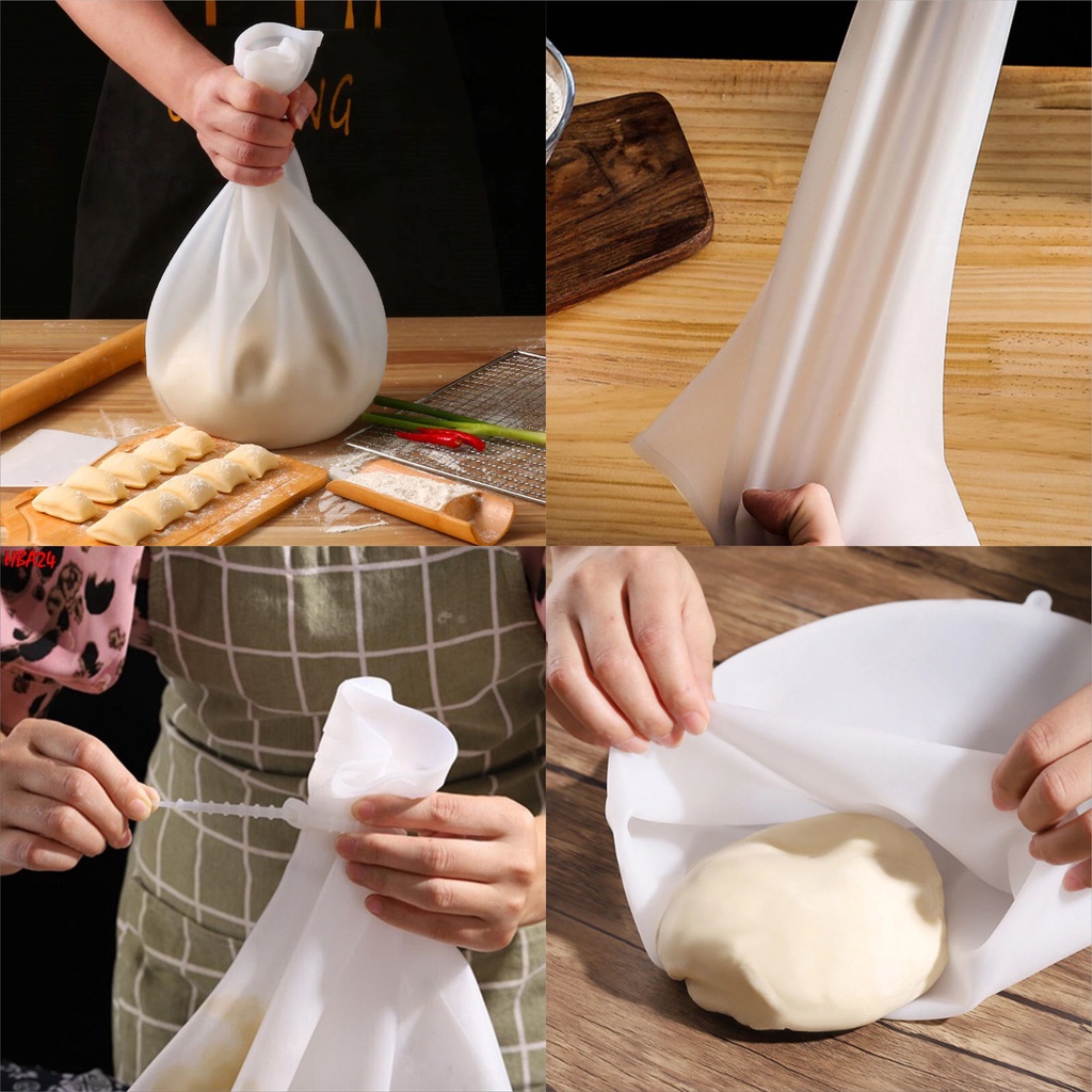 Kantung pembuat Adonan Kantong ulen adonan tepung kue silikon Food Grade reusable Dough Kneading Bag Silicone - Big Size