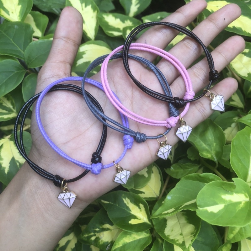 Gelang Karakter ( Berlian Pink ) / Gelang Viral Hits Kekinian untuk wanita pria  / Gelang Tali Waterproof Premium Anti Air / Gelang couple