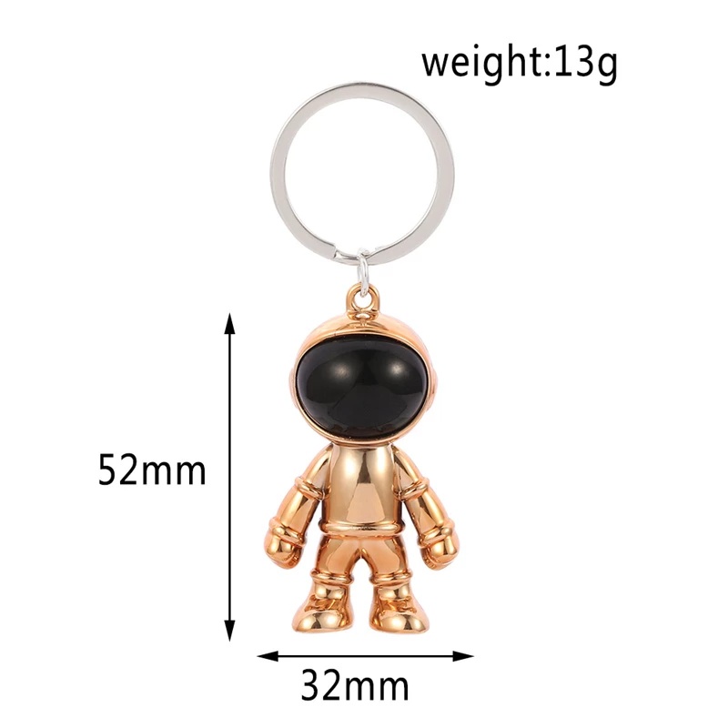 Handmade 3D Astronaut Spaceman Keychain Alloy Gift for Boy Friend Lanyard Key Ring Handbag Pendant