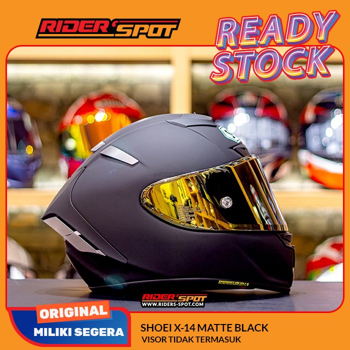 Helm Motor SHOEI X14 Matte Black Original Full Face Helmet Japan Free Aftermarket Visor