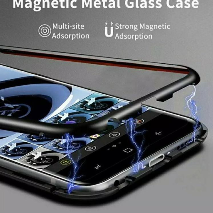 Terkini  Case Vivo Y20 Y20s Y20i Magnetic Glass Magnetik Magnet Metal Casing  Hard Kaca Tempered 360