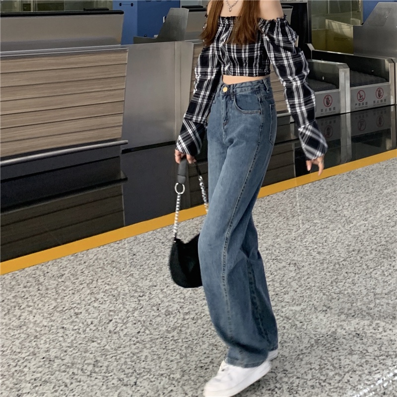 korean style new longgar vintage kekinian boyfriend celana jeans panjang wanita