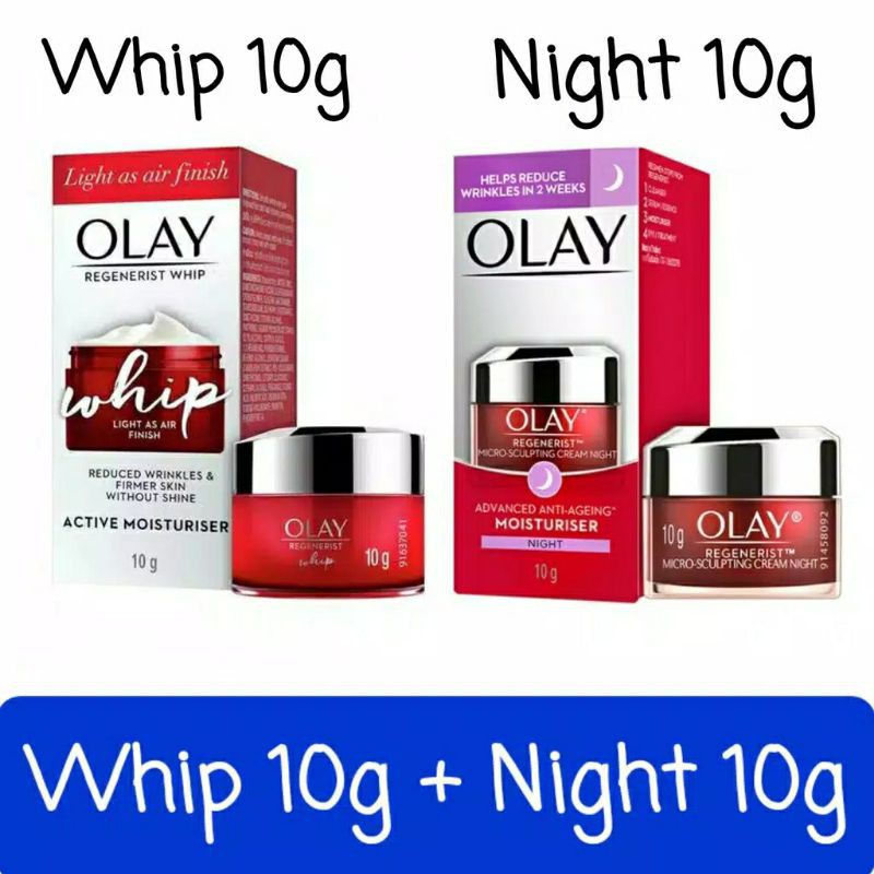 Paket Olay Regenerist Whip 10g + Night 10g Paket Hemat Olay Regenerist Mini 10g Cream Anti Agieng