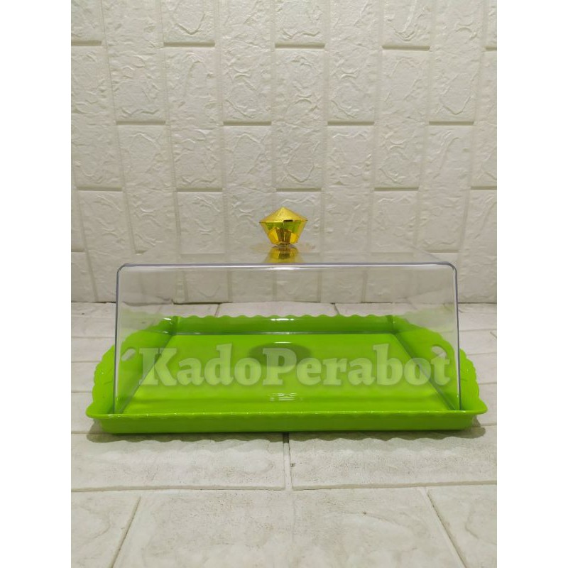 Tempat Bolu Persegi Cantik - Tempat Kue Transparan - Tempat Roti Mika
