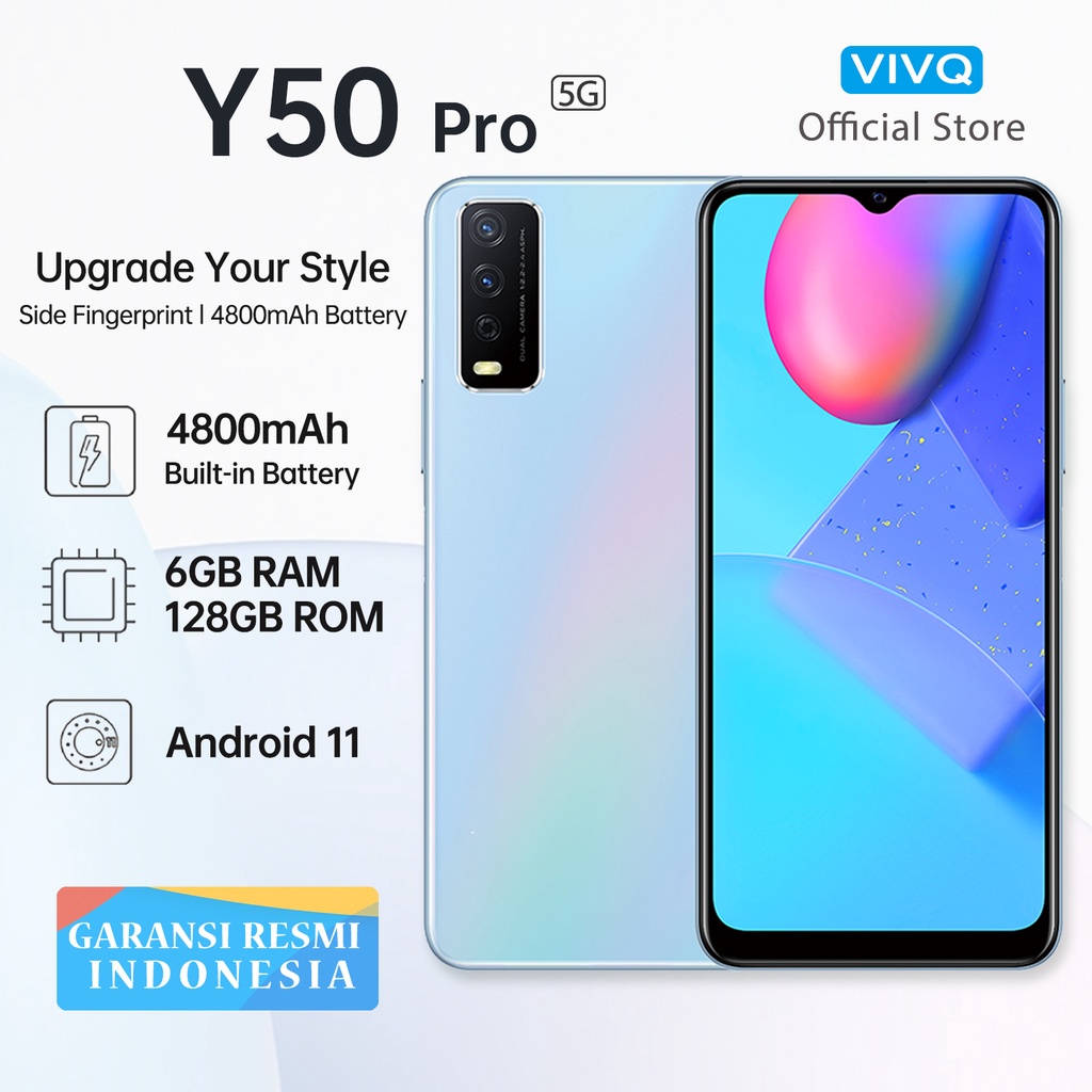 5G【hp murah cod】handphone android VIV0 Y50 Pro 5.8inch hp 4G Ram6GB+Rom128GB handphone original hp murah android cuci gudang indonesia siap