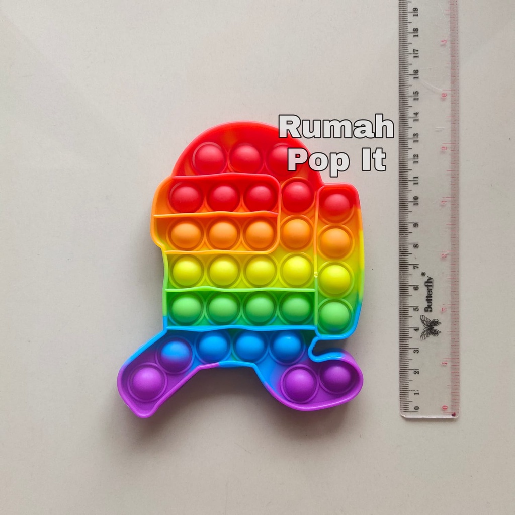 Pop It Fidget Toys AMONG US LARI RAINBOW / Fidget Pop It Squishy / Mainan Pop It