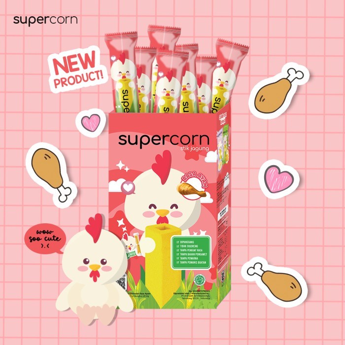 Snack Sehat Cemilan Anak Stik Jagung SUPERCORN Non MSG 10g