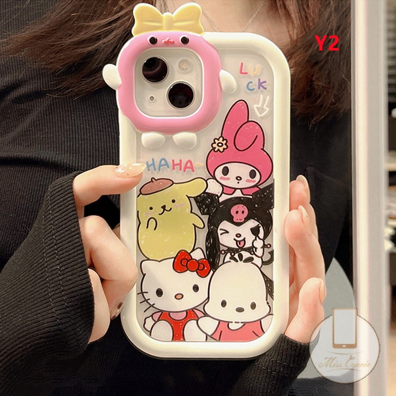 Soft Case TPU Motif Kartun Kucing / Monster / Kelinci 3D Untuk IPhone 11 13 12 14 Pro MAX 6 6S 7 8 Plus XR X XS MAX