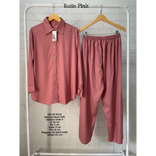 BEST SELLER ONE SET STANDAR POLOS-Rose pink Ld 116