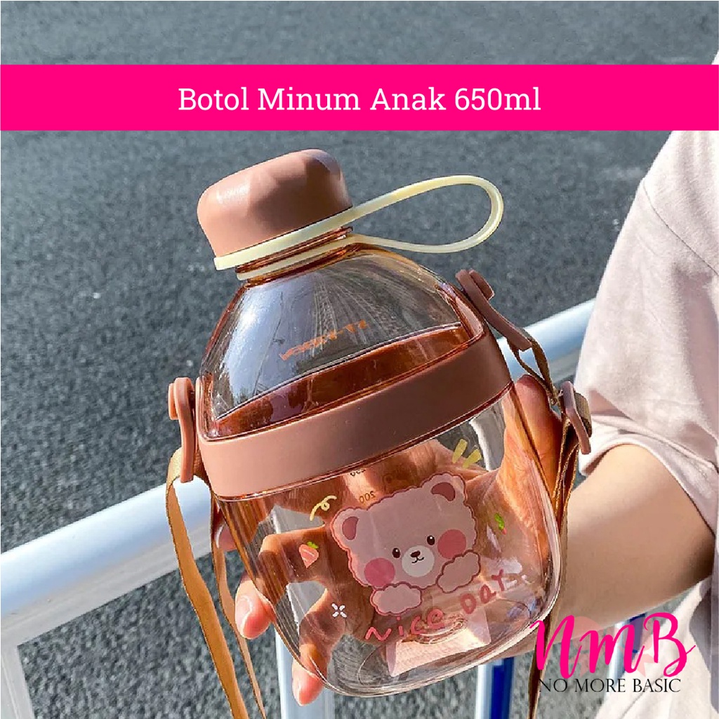 Botol Minum Anak 650ml BPA Free Karakter Kartun Binatang Lucu