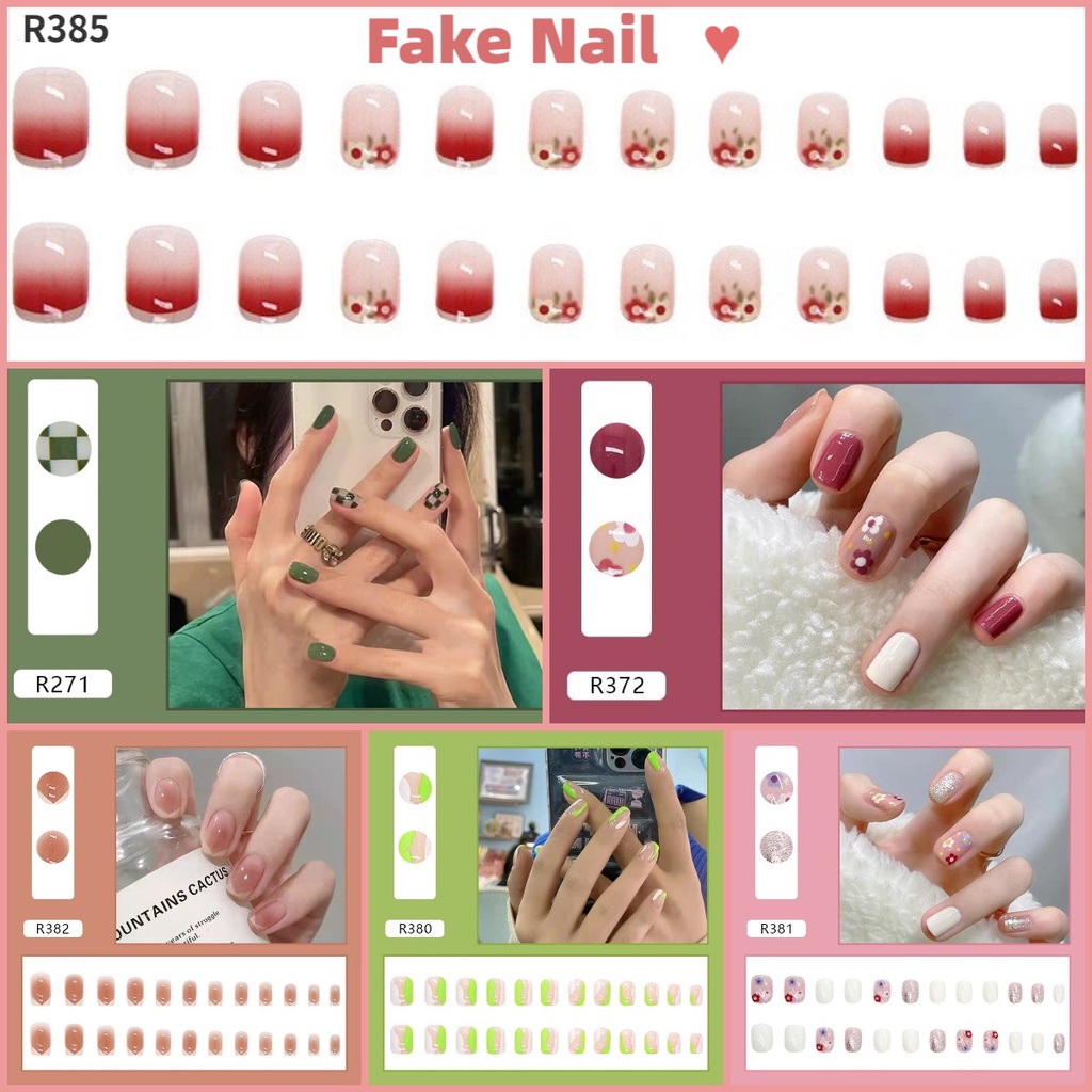 24pcs Kuku Palsu DIY Untuk Nail Art