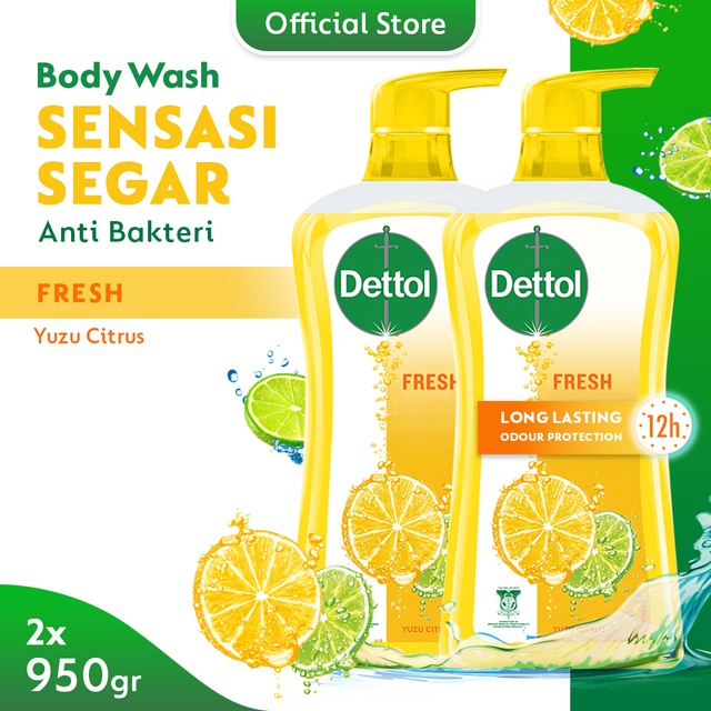 Dettol Sabun Mandi Cair Anti Bakteri Fresh 950 gr Botol (2