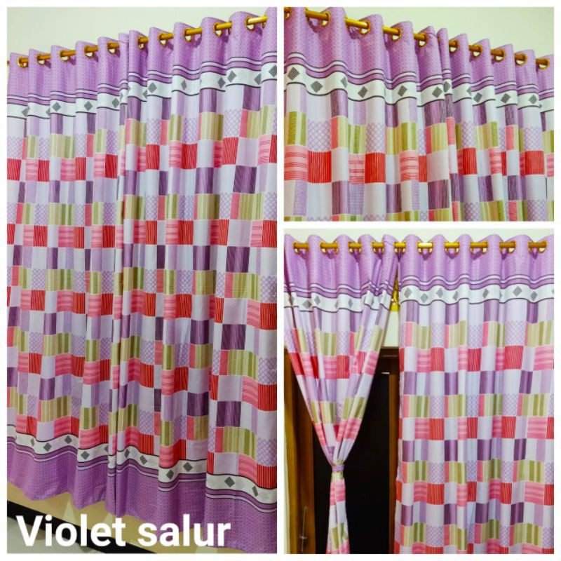 GORDEN PINTU KAMAR KORDEN MURAH GORDYN MINIMALIS TIRAI JENDELA HORDEN UNGU HORDENG MOTIF