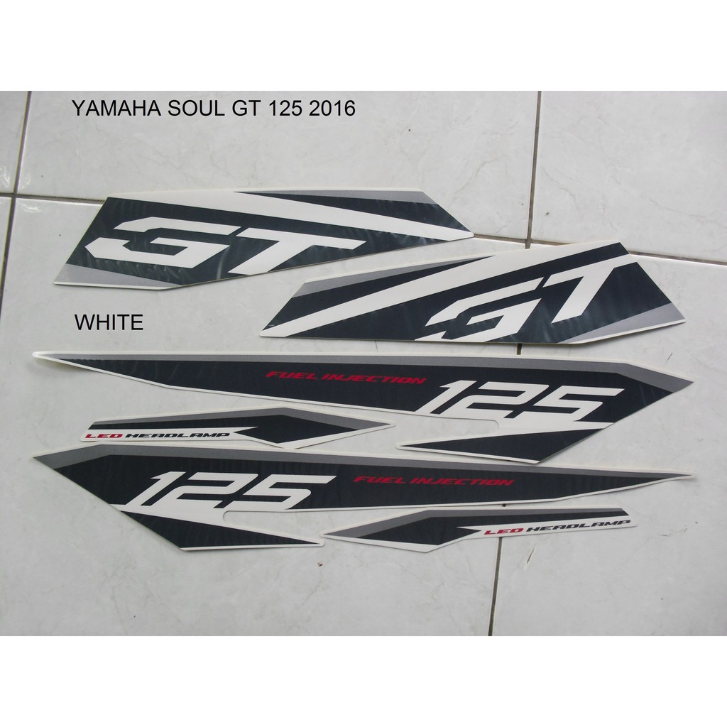 Stiker Striping Motor Yamaha Mio Soul GT 125 2016 putih hitam