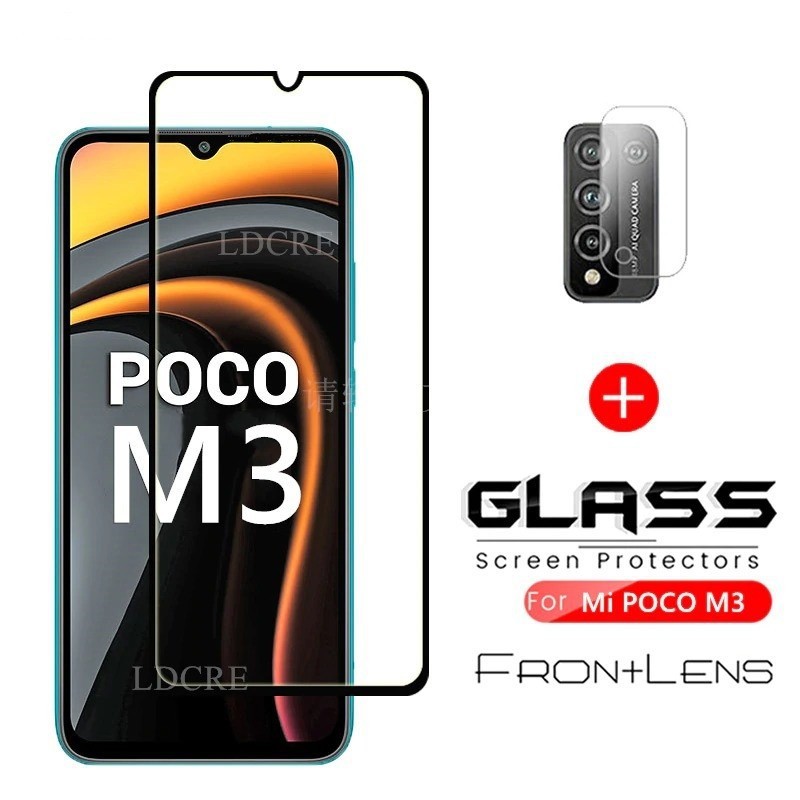 TEMPERED GLASS 9D POCO M3 POCO X3 + Tg Lensa Camera 2in1