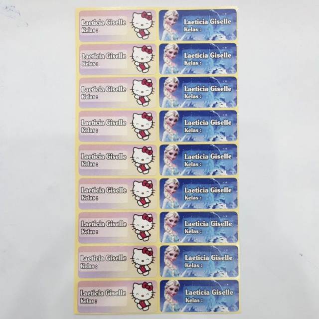 

Label nama 4.5x1.8cm isi 100pcs