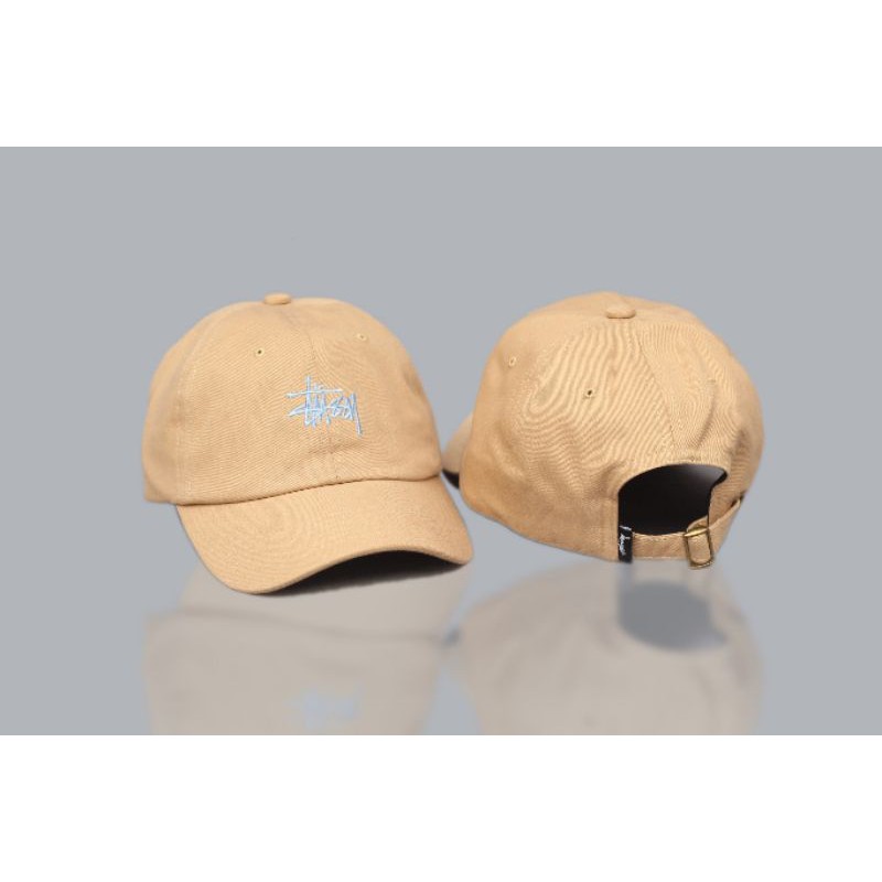 Topi Dad Hat Stussy Logo Color Beige Limited