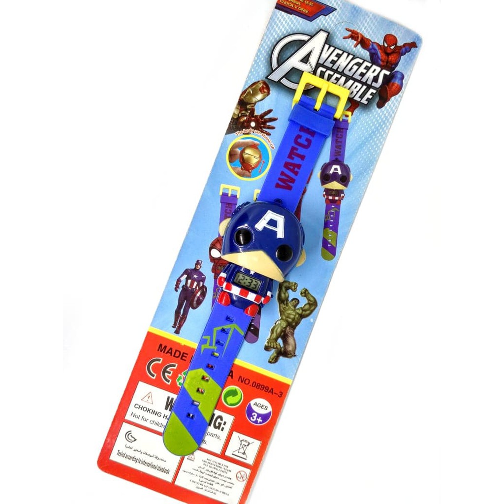 Promo Terbaru JAM TANGAN ANAK LAKI LAKI CAPTAIN AMERICA KAPTEN AMERIKA PENCET MURAH