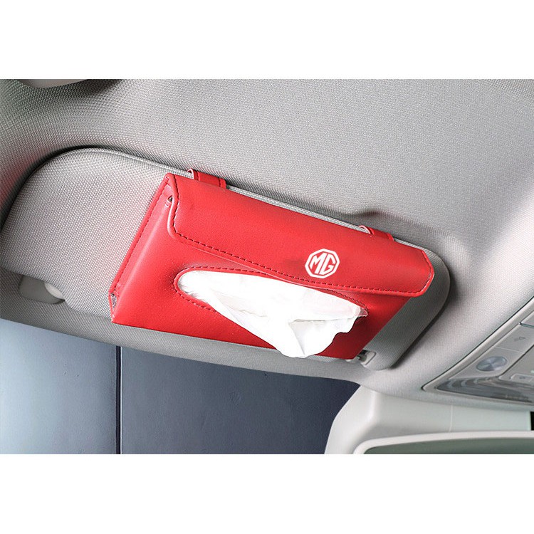 Kualitas tinggi Universal Pelindung Matahari Mobil Tissue Box Holder PU Kulit Kotak Tisu Cover Case Aksesoris Untuk Morris Garasi mg zs hs gs mg 5 mg 6 mg 7