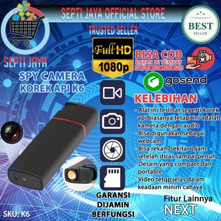 Spy K6 Lighter Kamera Pengintai Kecil Tersembunyi Spy Cam Lighter K6 Full HD 1080P Hidden Camera Security Camcorder Full HD 1080P