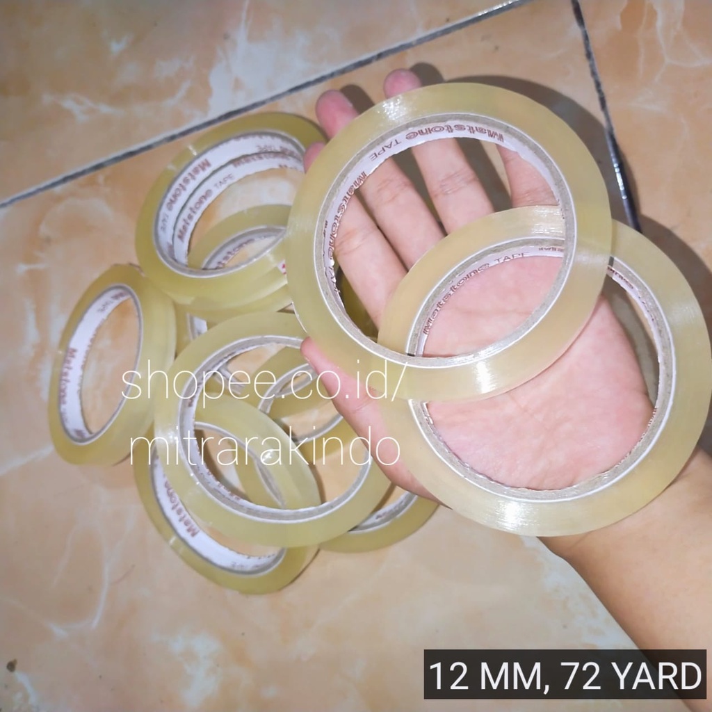 

ISOLASI MURAH 1/2 INCH X 72 YARD / LAKBAN MURAH 12 MM X 72 YARD