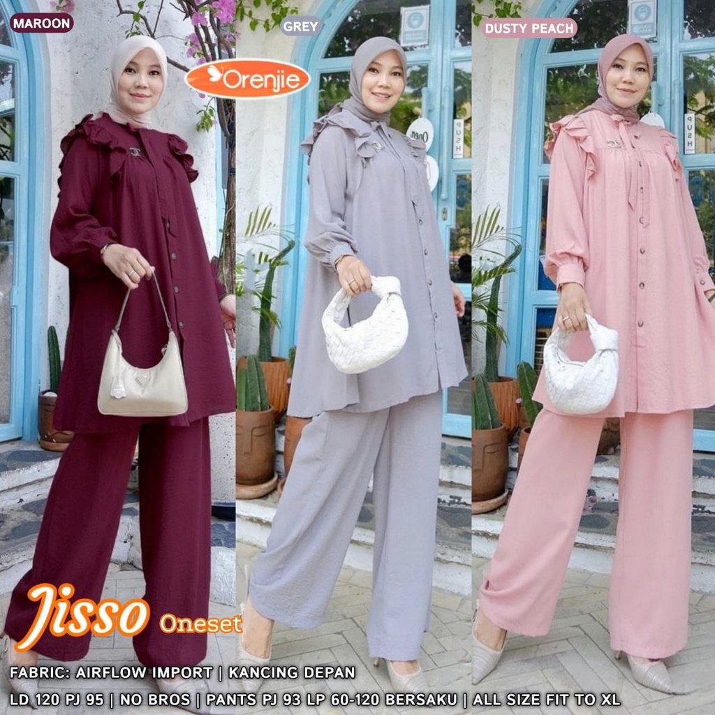 JISOO ONE SET ATASAN BAWAHAN SETELAN WANITA SETELAN BAJU MUSLIM WANITA