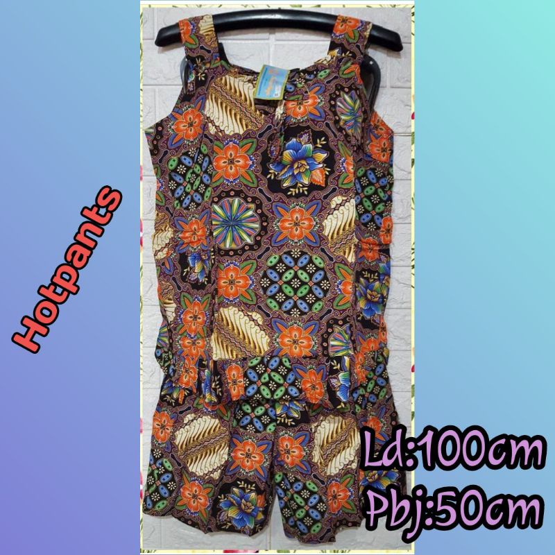 Babydoll hot pants kutung Kencana Ungu label biru