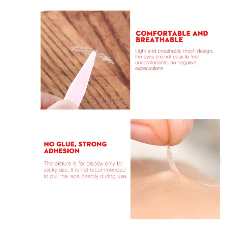 INVISIBLE EYELID VEIL 6 lembar isi 120pasang - AQUA SCOTT Lace Eyelid Sticker - Eyelid Veil Eyelid Tape Double Eyelid Sticker Selotip Lipatan Mata Stiker Scot Scott