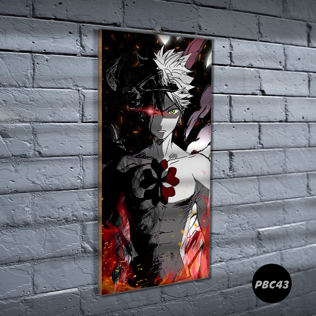 Poster Kayu Black clover /Dekorasi Kamar / Anime /Art / Poster Keren / Poster minimalis/ PBC-PBC43