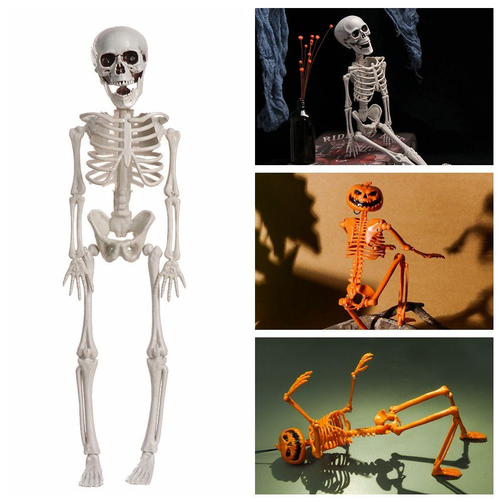 Solighter Halloween Kerangka Manusia Gantungan Kunci Dekorasi Rumah Hantu Properti Fotografi Model Tulang