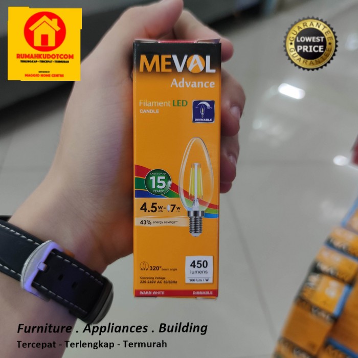 Lampu LED - Bohlam Lampu - Filament Candle - Meval