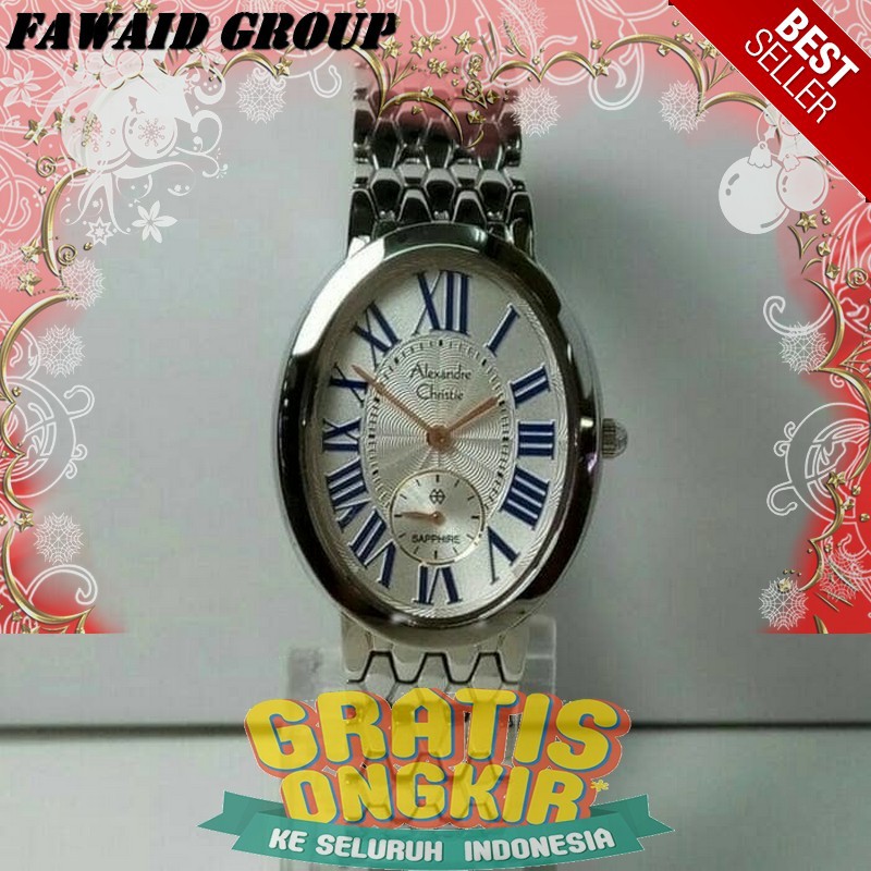 BEST SELLER JAM TANGAN WANITA ALEXANDRE CHRISTIE AC 2667 WANITA SILVER WHITE KACA ANTI GORES ORI