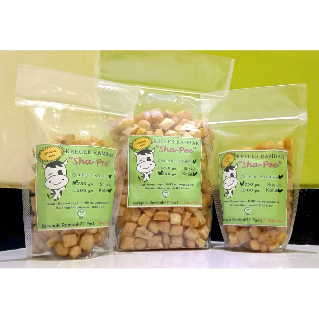 

Krecek Rambak Kulit Sapi 500 gr / Kerupuk Kulit / Rambak Kotak