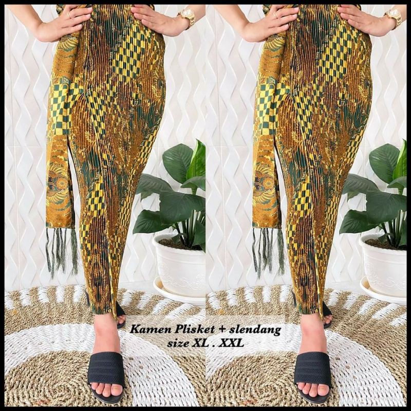 kamen plisket + selendang