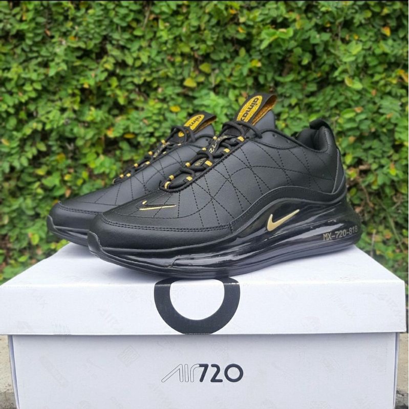 Sepatu Nike Air Max 720-818 Leather Black Gold Buat Cowok