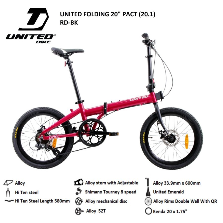 Sepeda Lipat 20 United Pact 8 Speed Folding Bike