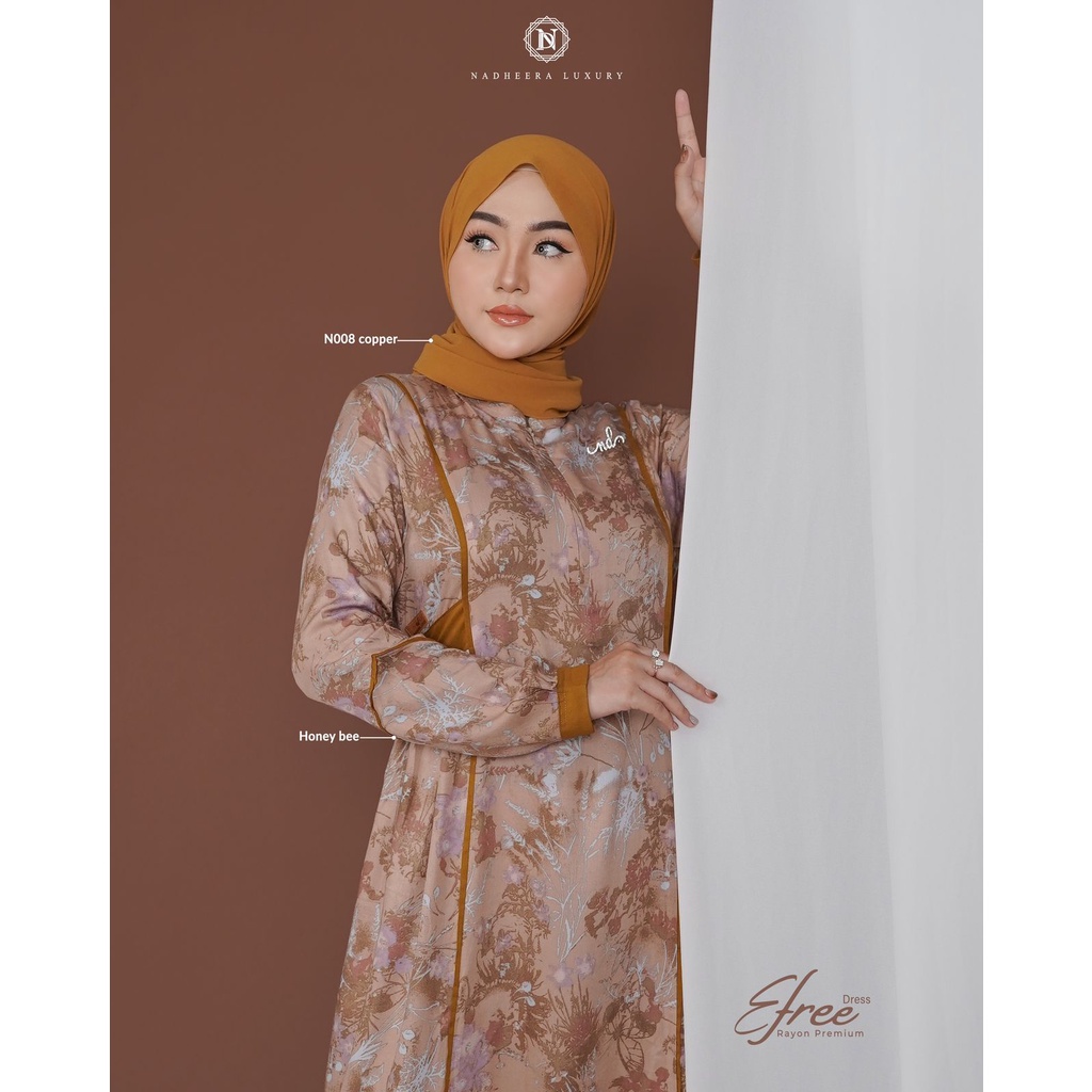 Efree Dress by Nadheera Luxury | Gamis Bunga Terbaru 2022 | Dress Kekinian