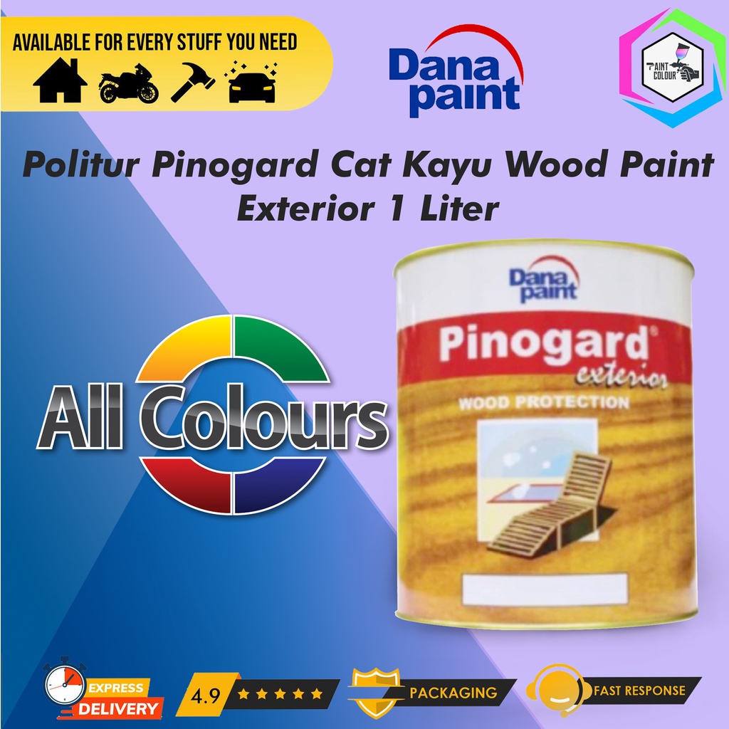 Politur Pinogard Cat Kayu Wood Paint Exterior 1 Liter - ALL COLOUR