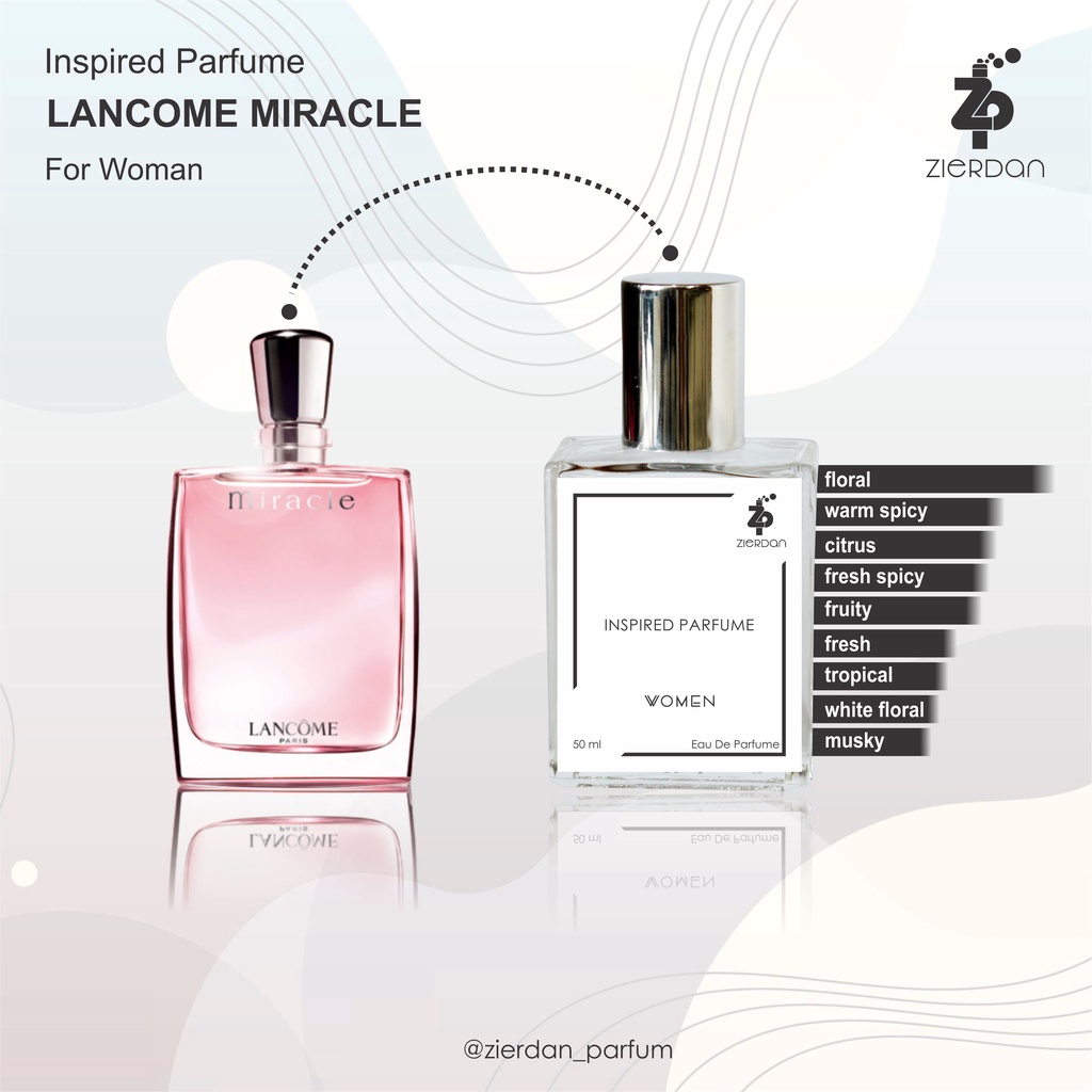 Zierdan Inspired Parfum LCM Miracle Parfume Farfum Minyak Wangi Tahan Lama Wanita Cewek