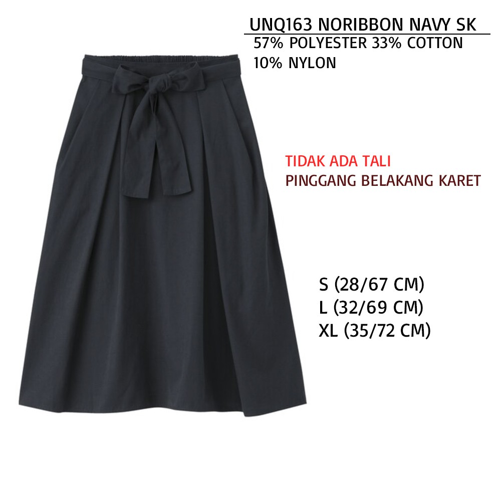 Rok Wanita Polos Flare Tali Ribbon Cotton Jepang (UNQ162 FLARED)-2