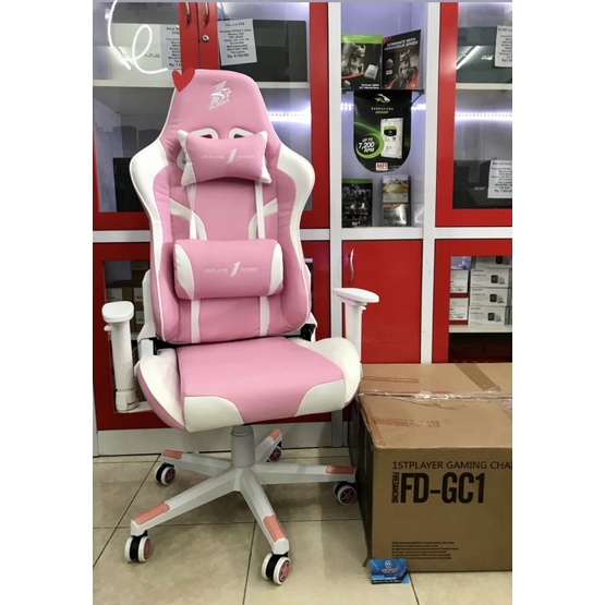 Gaming Chair (kursi gaming)1STPLAYER FD-GC1 WHITE-PINK