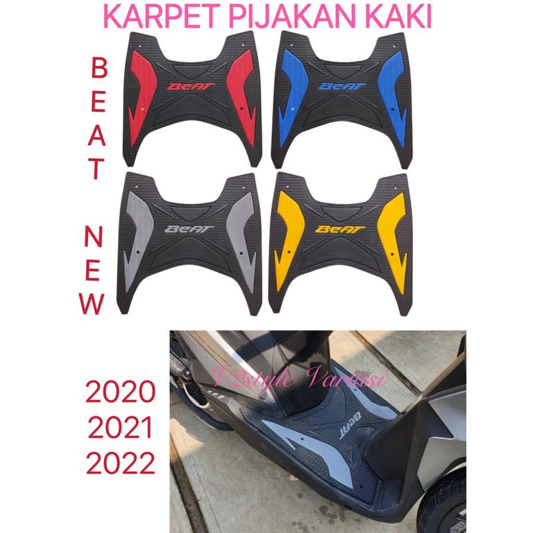 KESET ALAS PIJAKAN KAKI BEAT NEW 2020 - 2021 KARET KARPET HONDA BEAT WARNA KUNING SILVER BIRU MERAH Beat New Duluxe 2020 2021 2022 FI ESP DELUXE STREET 2021 2022 CBS ISS KARPET MOTOR BEAT 2020-2022 BEAT NEW BEAT DELUXE BEAT STREET BEAT ALAS KAKI PNP