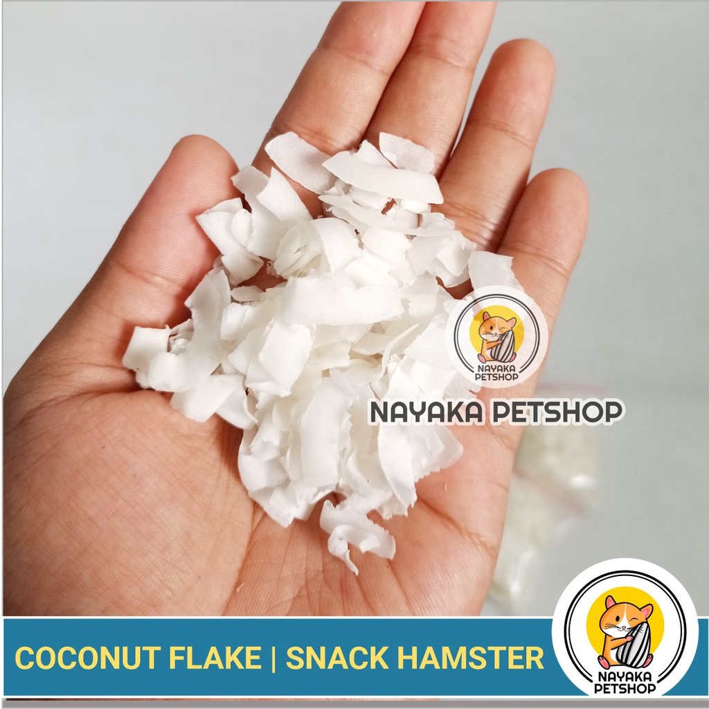 Snack Hamster Dried Coconut Flakes Kelapa Serut Kering Cemilan Ekstra Food Camilan Hewan