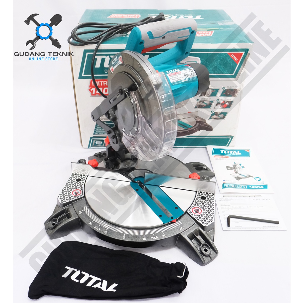 Mitre Saw 8&quot; TOTAL TS42142101 / Mesin Potong Aluminium TS 42142101 - Mesin Miter Saw TOTAL