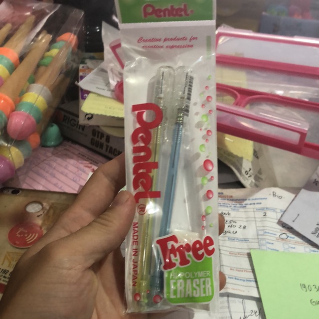 

Pensil mekanik pentel caplet set ( 2 buah pensil dan 1 buah penghapus ) warna random