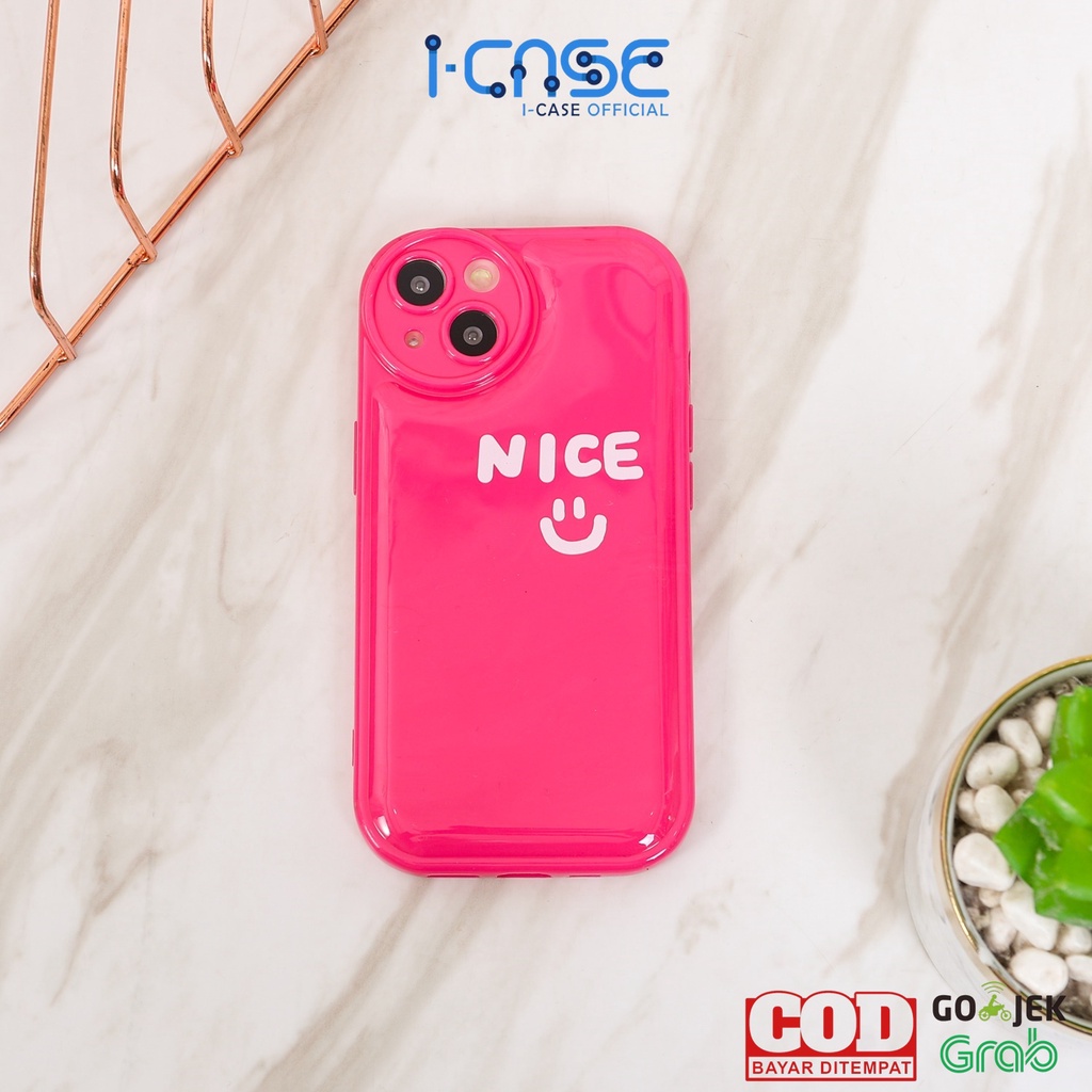 Softcase Nice Smile Pink Full Lens Cover for iPhone 7 8 PLUS XR X XS MAX 11 12 13 MINI 14 PLUS PRO MAX